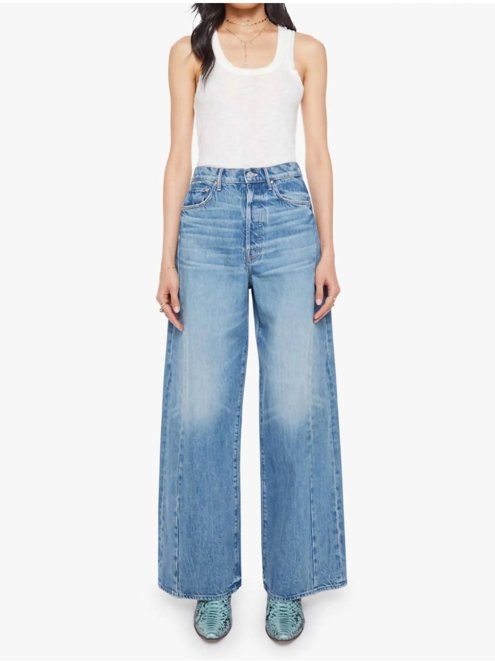 Mother Pipe Dream Button Sneak Jean in Folk Star sz. 28